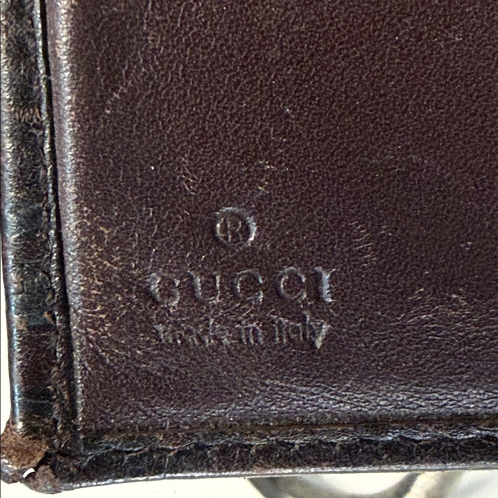 Gucci GG Embossed Leather Bifold Wallet Brown Vintage - Picture 10 of 11